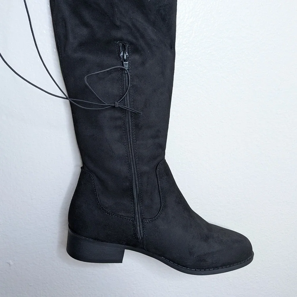 Worthington Primrose Black Over the Knee Boots Faux Suede Size 9 Medium NWT